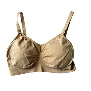 HOFISH Full Bust Seamless Nursing & Maternity Bra – XL Nude Beige